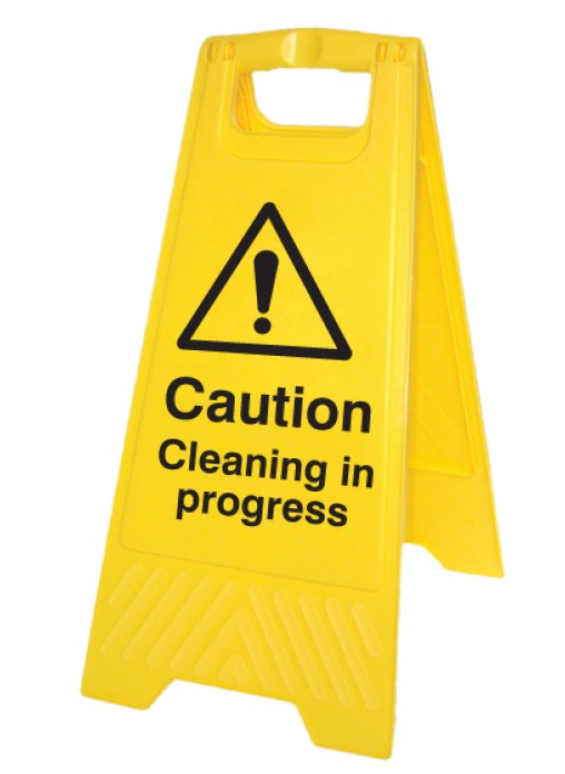 caution cleaning in progress sign