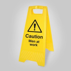 Caution - Men At Work - Self Standing Floor Sign