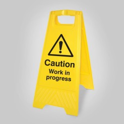 Caution - Work in Progress - Self Standing Floor Sign