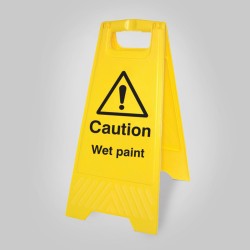 Caution - Wet Paint - Self Standing Floor Sign