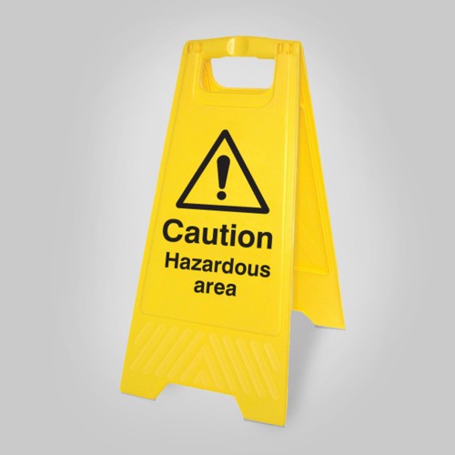 Caution - Hazardous Area - Self Standing Floor Sign