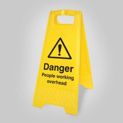 Danger - People Working Overhead - Self Standing Floor Sign