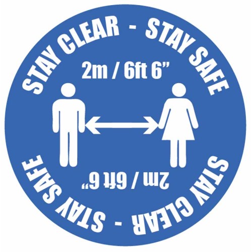 Stay Clear - Stay Safe - 2m / No Distance - Floor Graphic