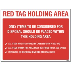 Red Tag Holding Area Items for Disposal