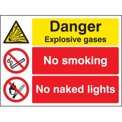 Danger - Explosive Gases No Smoking No Naked Lights