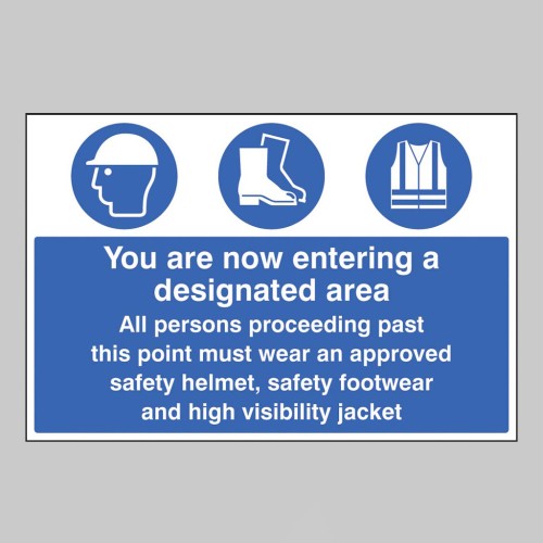 Entering Designated Area Must Wear Helmet - Footwear & Jacket