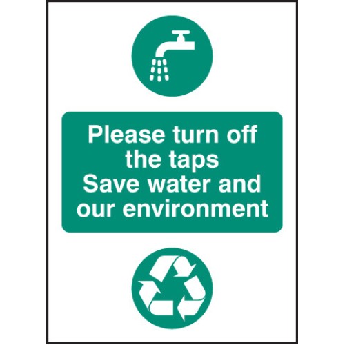 Please Turn Off the Taps - Self Adhesive Vinyl Water and Environment