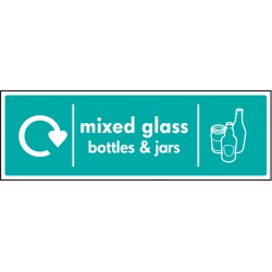 Mixed Glass Bottles & Jars - WRAP Recycling Sign