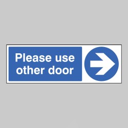 Please Use Other Door - Arrow Right