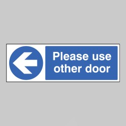 Please Use Other Door - Arrow Left