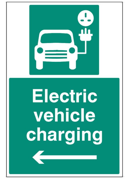 Electric Vehicle Charging Point Left Arrow