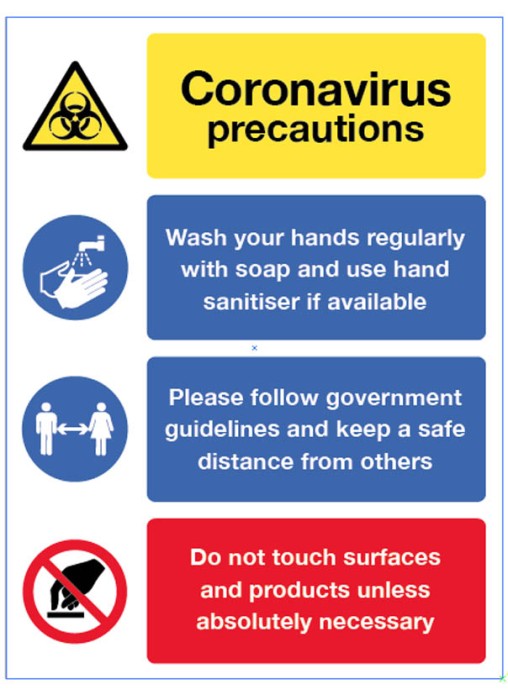 Coronavirus Precautions Multi-Message - 0 / 1m / 2m Options