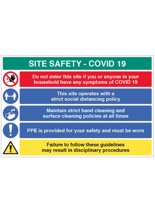 Coronavirus Site Safety Board with 5 Messages