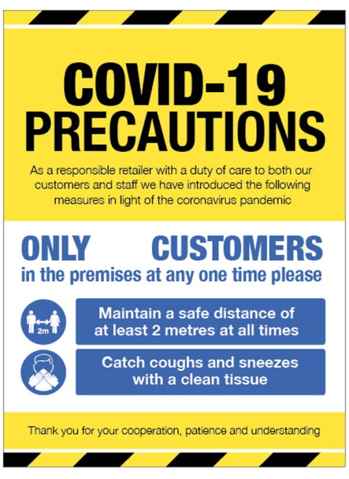 COVID-19 Precautions - Yellow