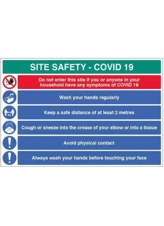 Coronavirus Site Safety Board with 6 Messages