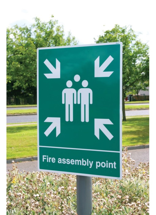 Fire Assembly Point - Aluminium With Channelling